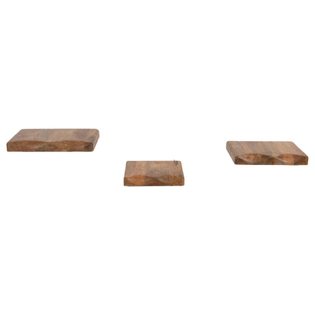 S/3 Mango Wood Shelves, Brown from Sagebrook Home - Luna Furniture