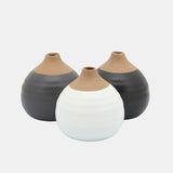 S/3 Matte Bud Vases, Black/gray/white from Sagebrook Home - Luna Furniture