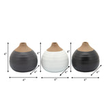 S/3 Matte Bud Vases, Black/gray/white from Sagebrook Home - Luna Furniture