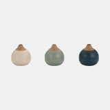 S/3 Matte Bud Vases, Deep Teal/drk Sage/cream from Sagebrook Home - Luna Furniture