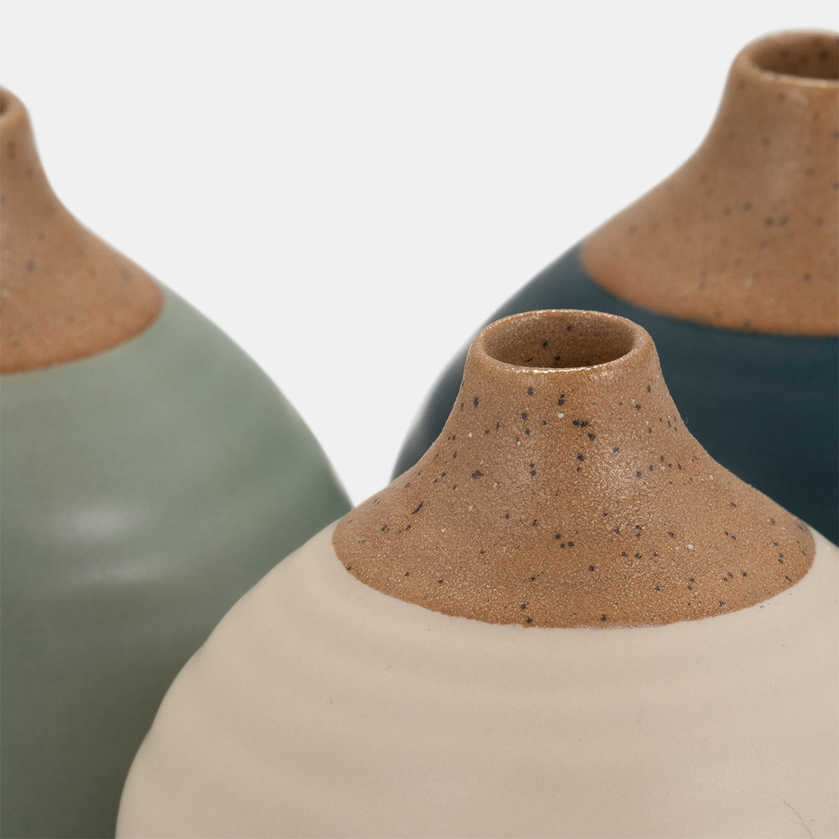 S/3 Matte Bud Vases, Deep Teal/drk Sage/cream from Sagebrook Home - Luna Furniture