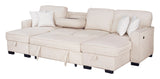 Sahara Beige Double Storage Chaise Sectional with Drop Down Cupholders from Happy Homes - Luna Furniture