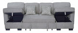 Sahara Gray Double Storage Chaise Sectional with Drop Down Cupholders from Happy Homes - Luna Furniture