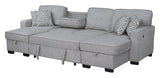 Sahara Gray Double Storage Chaise Sectional with Drop Down Cupholders from Happy Homes - Luna Furniture