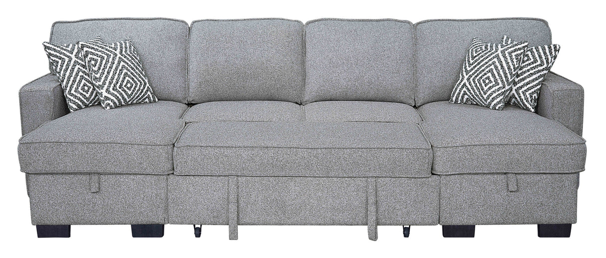 Sahara Gray Double Storage Chaise Sectional with Drop Down Cupholders from Happy Homes - Luna Furniture