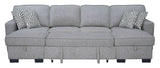 Sahara Gray Double Storage Chaise Sectional with Drop Down Cupholders from Happy Homes - Luna Furniture