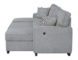 Sahara Gray Double Storage Chaise Sectional with Drop Down Cupholders from Happy Homes - Luna Furniture