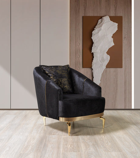 Santana Black Velvet Chair from Nova Furniture - Luna Furniture