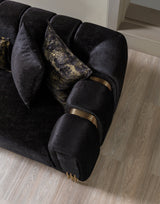 Santana Black Velvet Sofa & Loveseat  [ETA: 5/16] - SANTANABLACK-SL