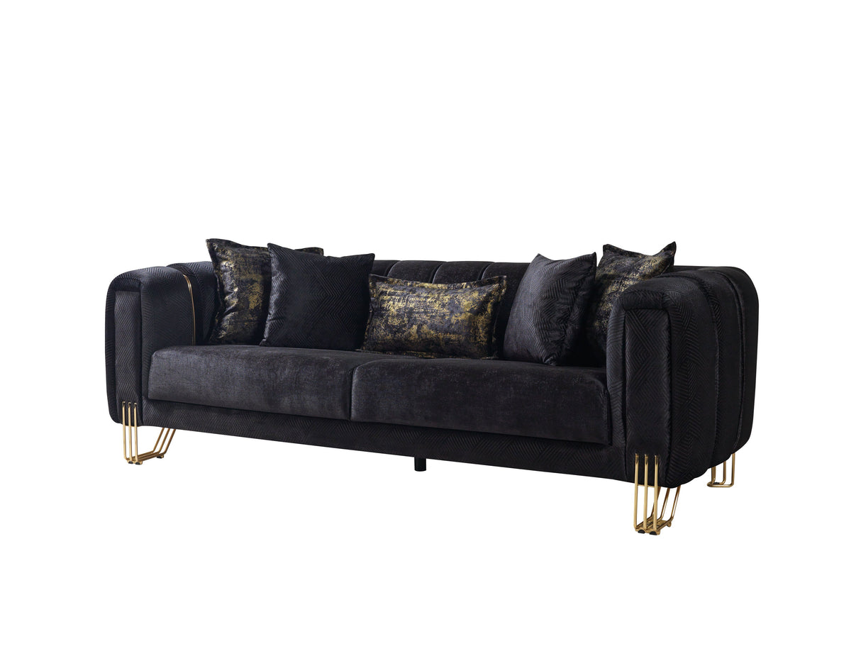 Santana Black Velvet Sofa & Loveseat  [ETA: 5/16] - SANTANABLACK-SL