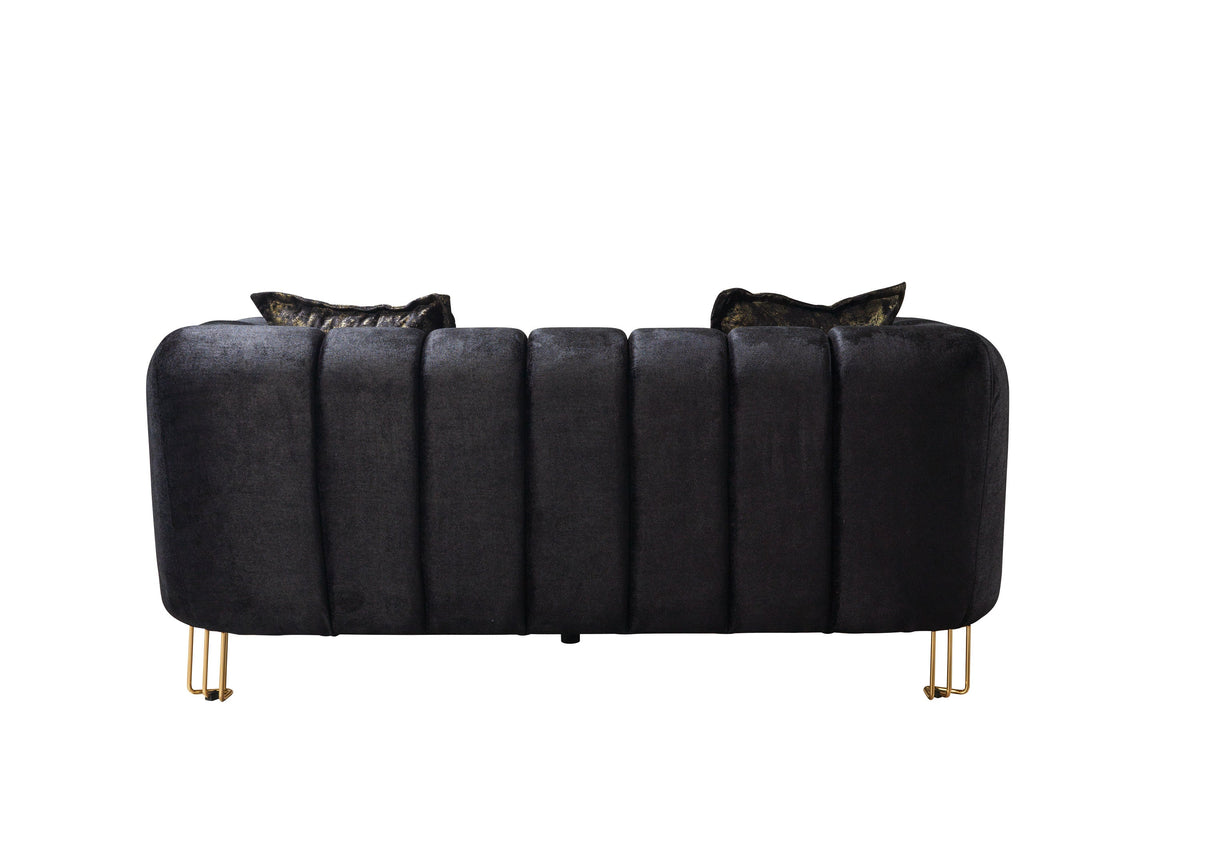 Santana Black Velvet Sofa & Loveseat  [ETA: 5/16] - SANTANABLACK-SL