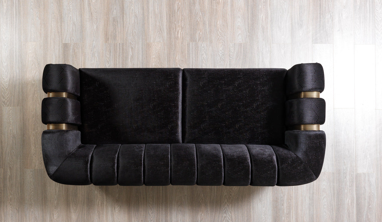 Santana Black Velvet Sofa & Loveseat  [ETA: 5/16] - SANTANABLACK-SL