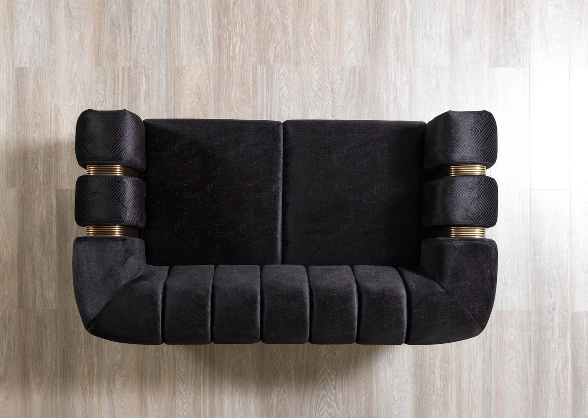 Santana Black Velvet Sofa & Loveseat  [ETA: 5/16] - SANTANABLACK-SL