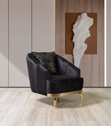 Santana Black Velvet Sofa & Loveseat  [ETA: 5/16] - SANTANABLACK-SL