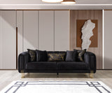 Santana Black Velvet Sofa & Loveseat  [ETA: 5/16] - SANTANABLACK-SL