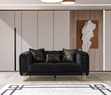 Santana Black Velvet Sofa & Loveseat  [ETA: 5/16] - SANTANABLACK-SL