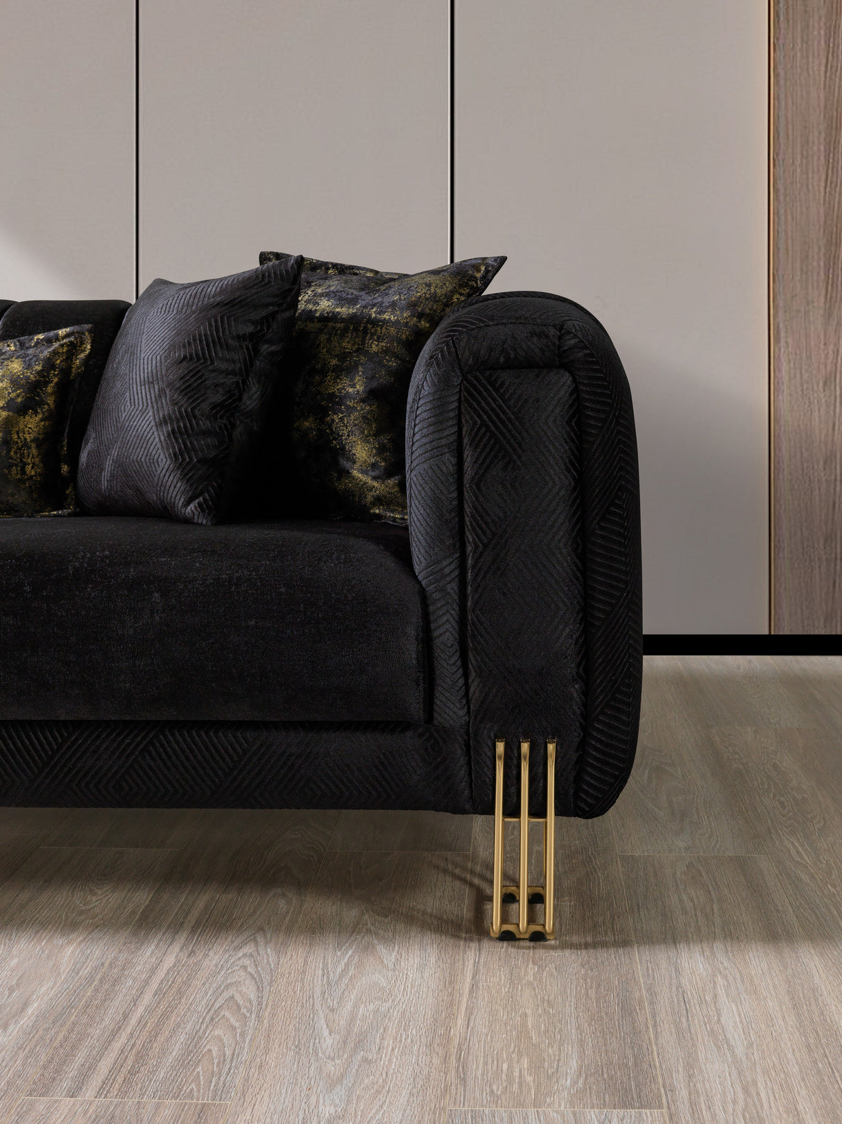 Santana Black Velvet Sofa & Loveseat  [ETA: 5/16] - SANTANABLACK-SL