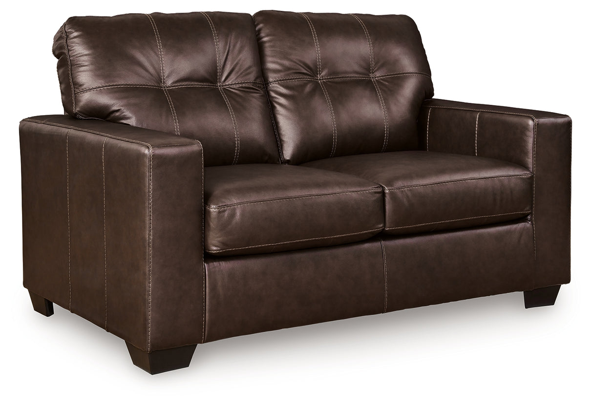 Santorine Dark Brown Loveseat from Ashley - Luna Furniture