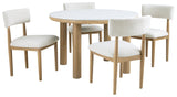 Sawdyn Dining Table and 4 Chairs in Light Brown - PKG019470