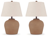 Scantor 2-Piece Table Lamp Set in Rust - PKG016437