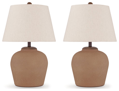 Scantor 2-Piece Table Lamp Set in Rust - PKG016437