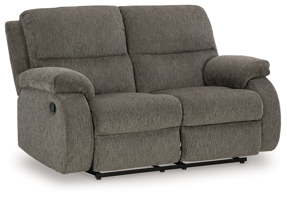 Scranto Sofa, Loveseat and Recliner in Brindle - PKG015498