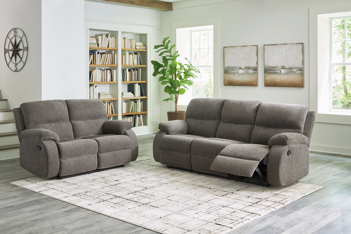 Scranto Sofa, Loveseat and Recliner in Brindle - PKG015498