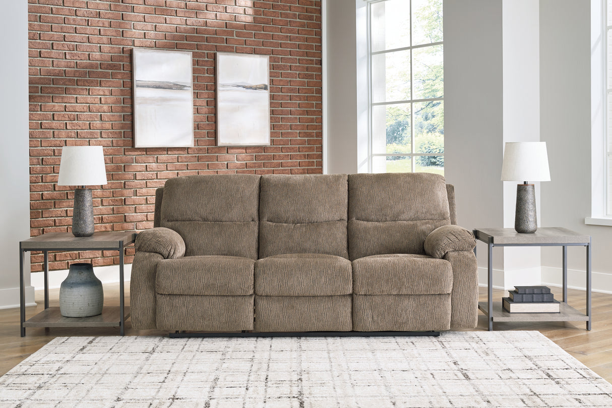 Scranto Sofa, Loveseat and Recliner in Oak - PKG015500