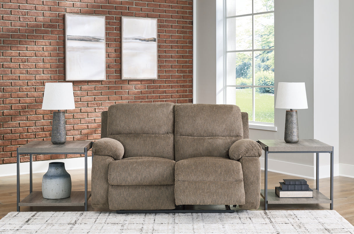 Scranto Sofa, Loveseat and Recliner in Oak - PKG015500