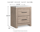 Senniberg Queen Panel Bed with 2 Nightstands in Light Brown/White - PKG019155