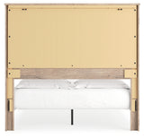 Senniberg Queen Panel Bed with 2 Nightstands in Light Brown/White - PKG019155