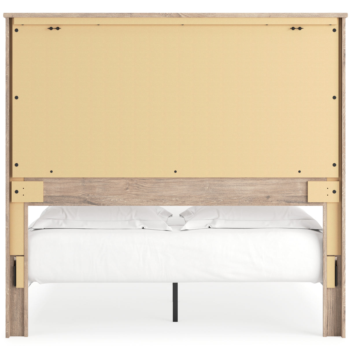 Senniberg Queen Panel Bed with Dresser in Light Brown/White - PKG019153