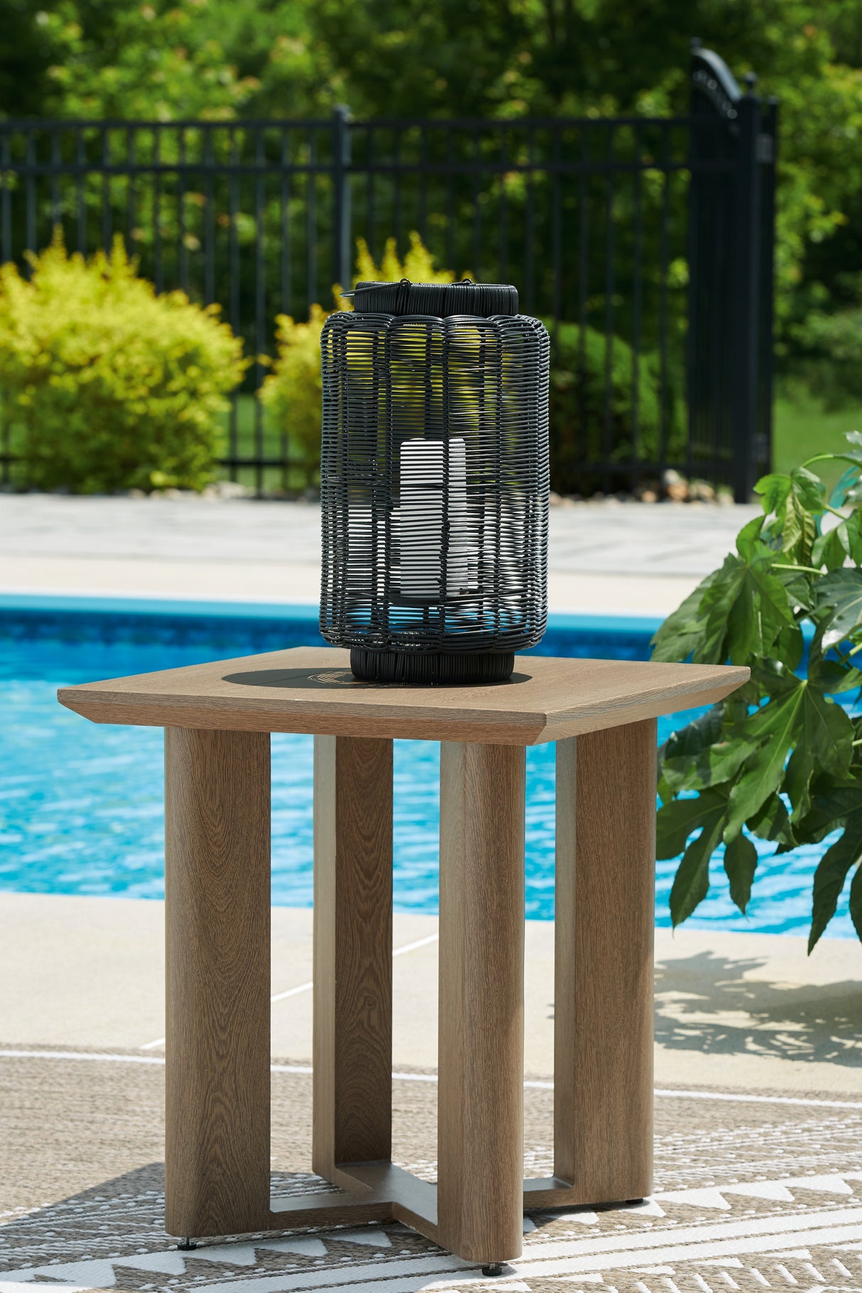 Serene Bay Dark Brown Outdoor End Table - P671-702