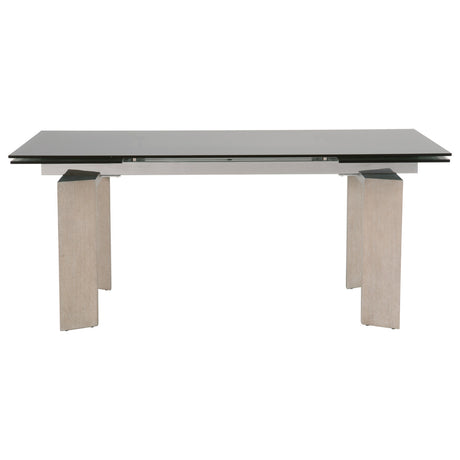 Jett Extension Dining Table in Natural Gray Ash, Chrome, Smoke Gray Glass - 1605-EXDT.NGA/SGRY