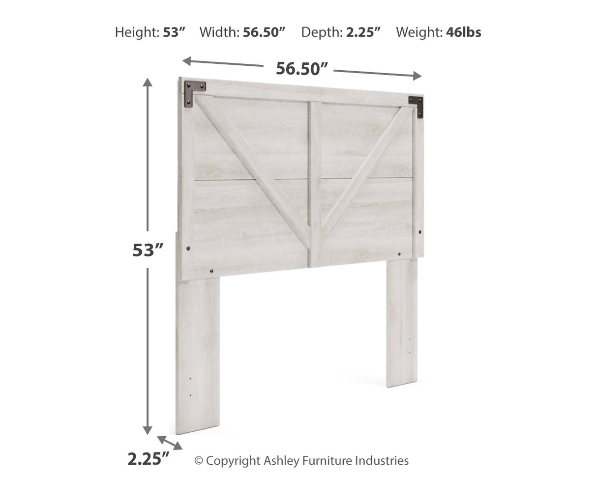 Shawburn Full Panel Headboard with Dresser and 2 Nightstands in Whitewash - PKG016205