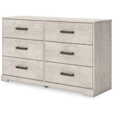 Shawburn Full Panel Headboard with Dresser in Whitewash - PKG020630