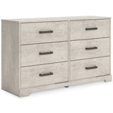 Shawburn Full Panel Headboard with Dresser in Whitewash - PKG020630