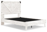 Shawburn Full Panel Platform Bed with 2 Nightstands in White/Dark Charcoal Gray - PKG016232