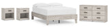 Shawburn Full Platform Bed with Dresser and 2 Nightstands in Whitewash - PKG020645