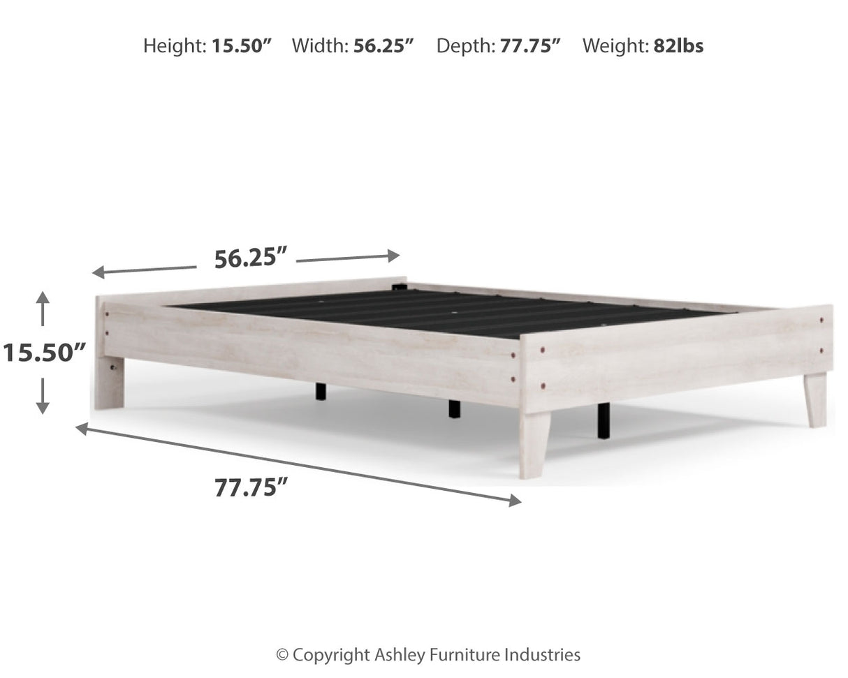 Shawburn Full Platform Bed with Dresser, Chest and 2 Nightstands in Whitewash - PKG016223