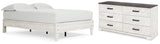 Shawburn Full Platform Bed with Dresser in Whitewash - PKG016208