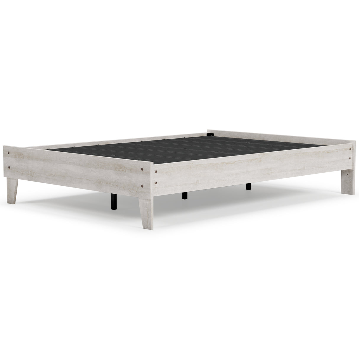 Shawburn Full Platform Bed with Mattress in Whitewash - PKG018351