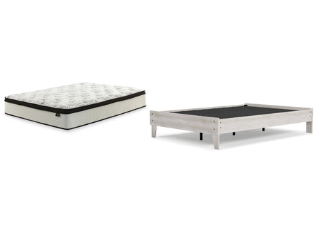 Shawburn Full Platform Bed with Mattress in Whitewash - PKG018353