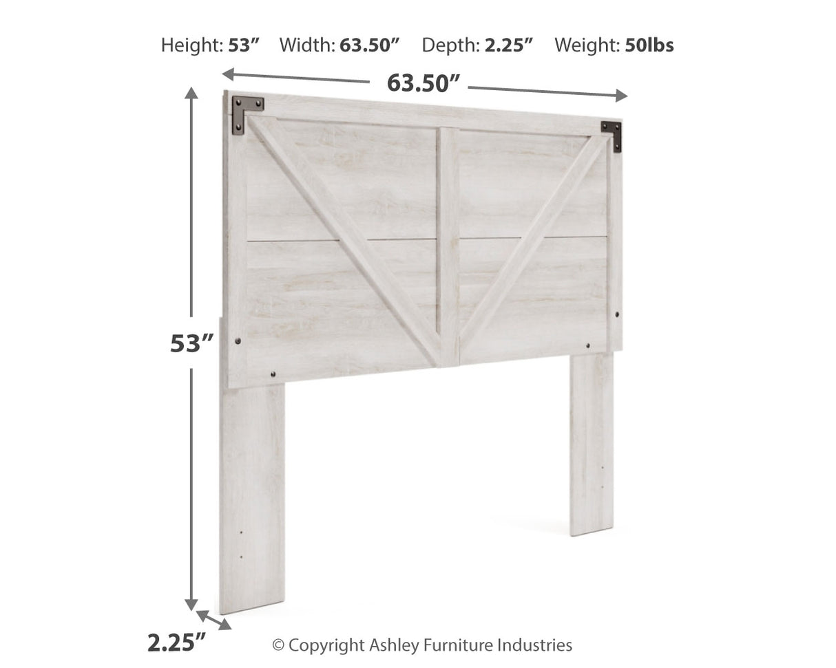 Shawburn Queen Panel Headboard with Dresser and 2 Nightstands in Whitewash - PKG016191