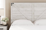 Shawburn Queen Panel Headboard with Dresser and 2 Nightstands in Whitewash - PKG016191