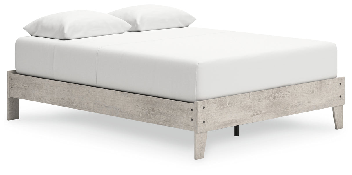 Shawburn Queen Platform Bed with 2 Nightstands in Whitewash - PKG020657