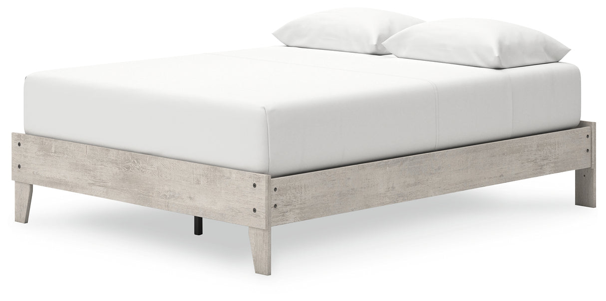 Shawburn Queen Platform Bed with 2 Nightstands in Whitewash - PKG020657