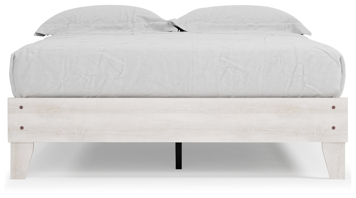 Shawburn Queen Platform Bed with Dresser and 2 Nightstands in Whitewash - PKG016187