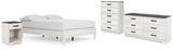 Shawburn Queen Platform Bed with Dresser, Chest and Nightstand in Whitewash - PKG016196