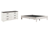 Shawburn Queen Platform Bed with Dresser in Whitewash - PKG009324